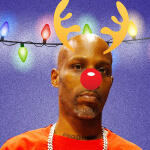 Rapper DMX with Rudolph antlers and nose
